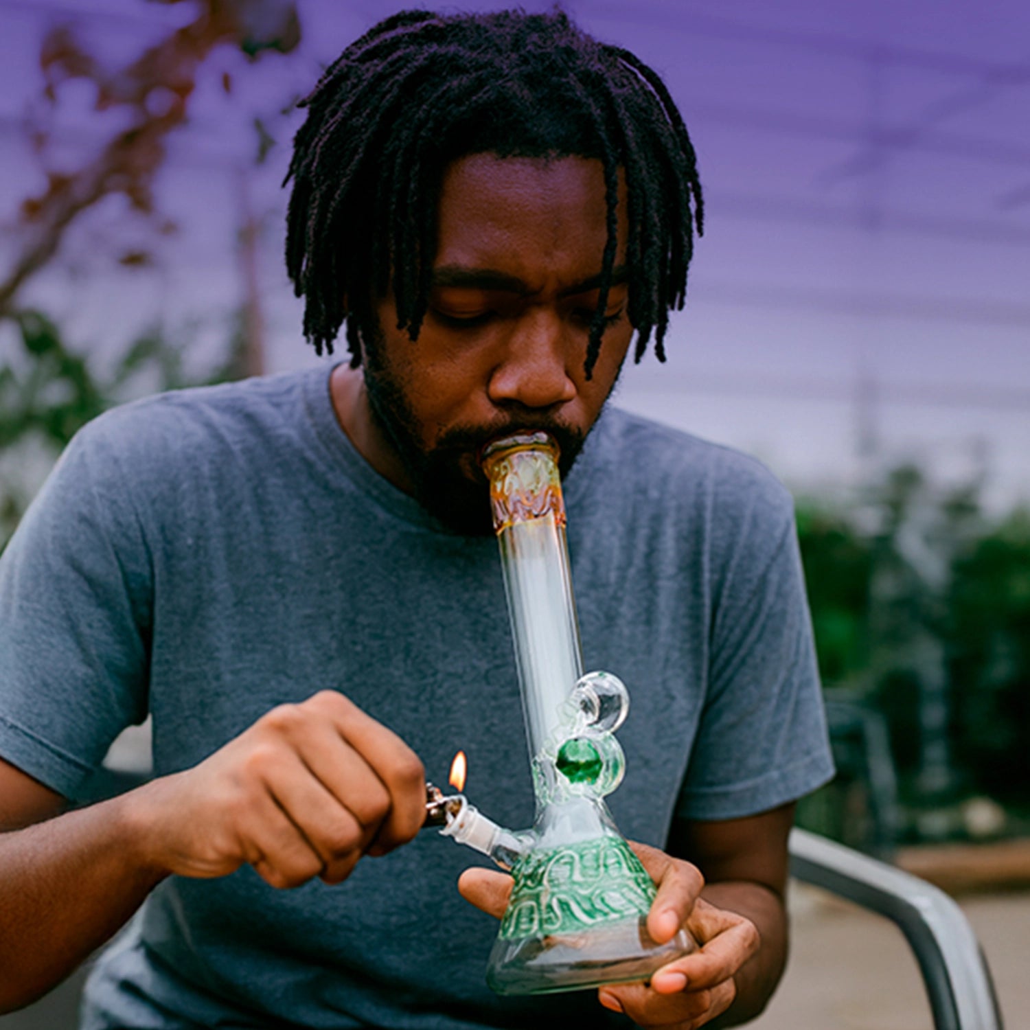 Mushroom Marble Bong - 18 in.