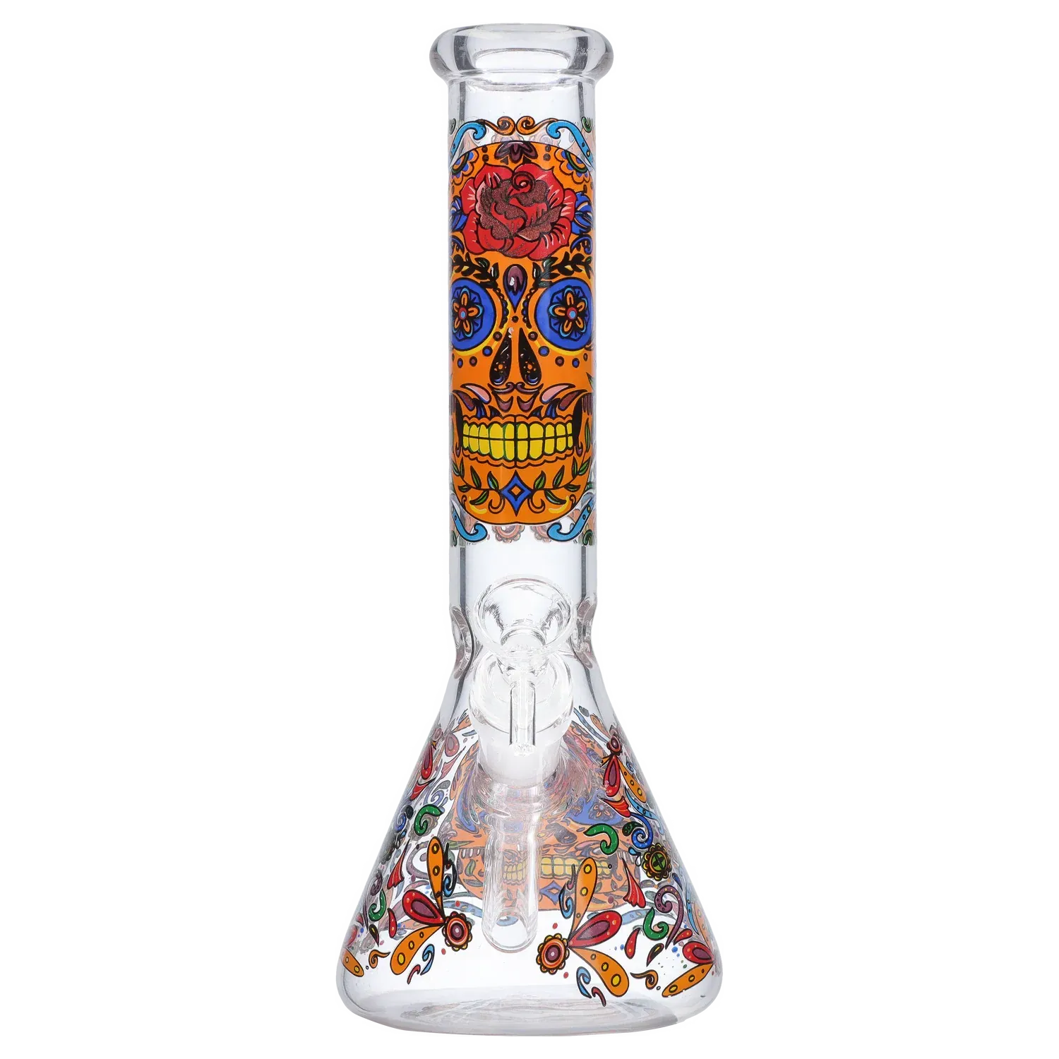GC Sugar Skull Beaker Bong - 10 in.