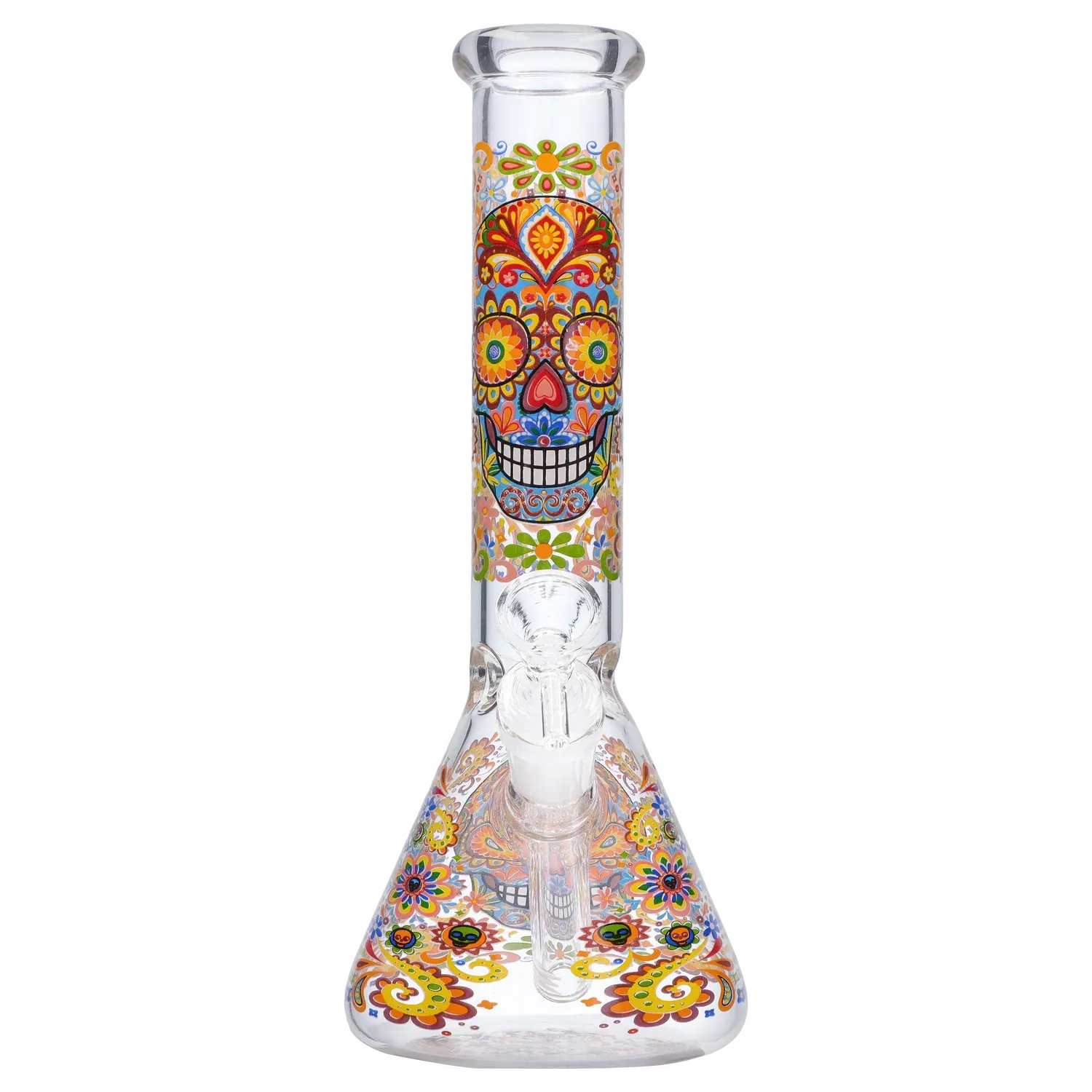 GC Sugar Skull Beaker Bong - 10 in.