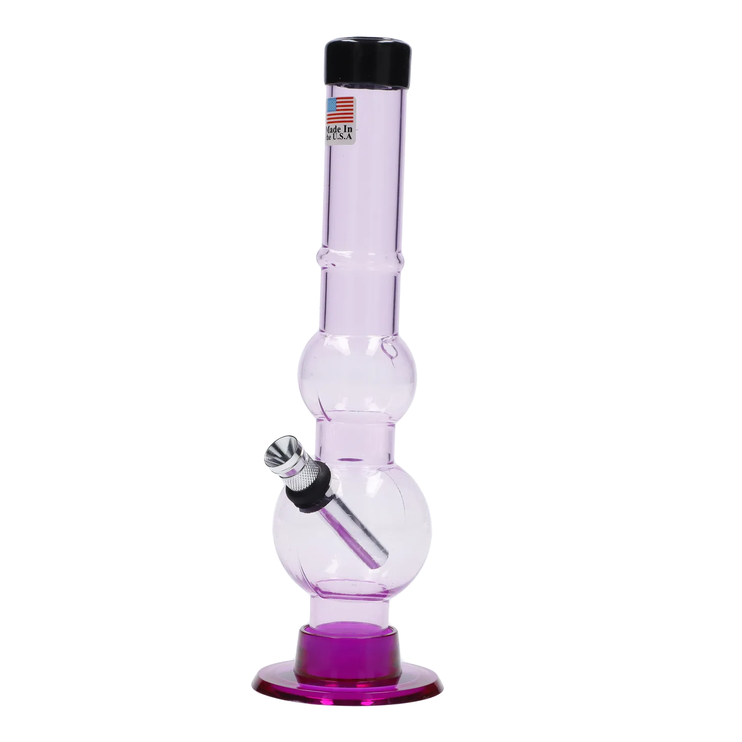 JM Plastics Double Bubble with Grip and Carb Hole Acrylic Bong - 8 in.