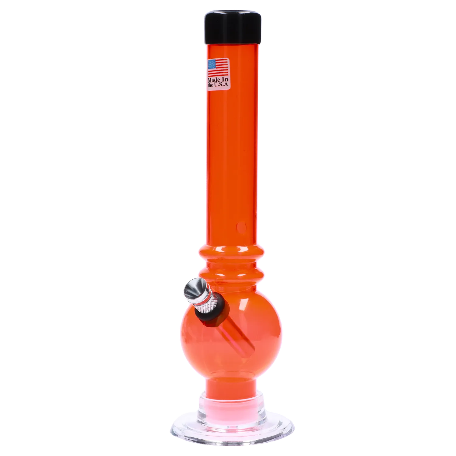 JM Plastics Bubble Base with Grip and Carb Hole Acrylic Bong - 8 in.