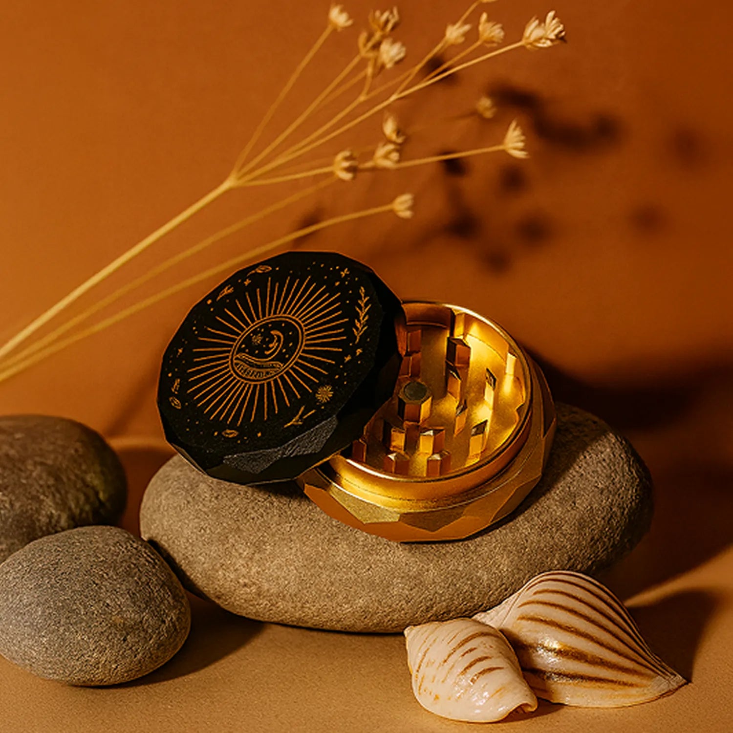 Famous Design -  Astral Power Aluminum 2 stage Grinder -Black and Gold