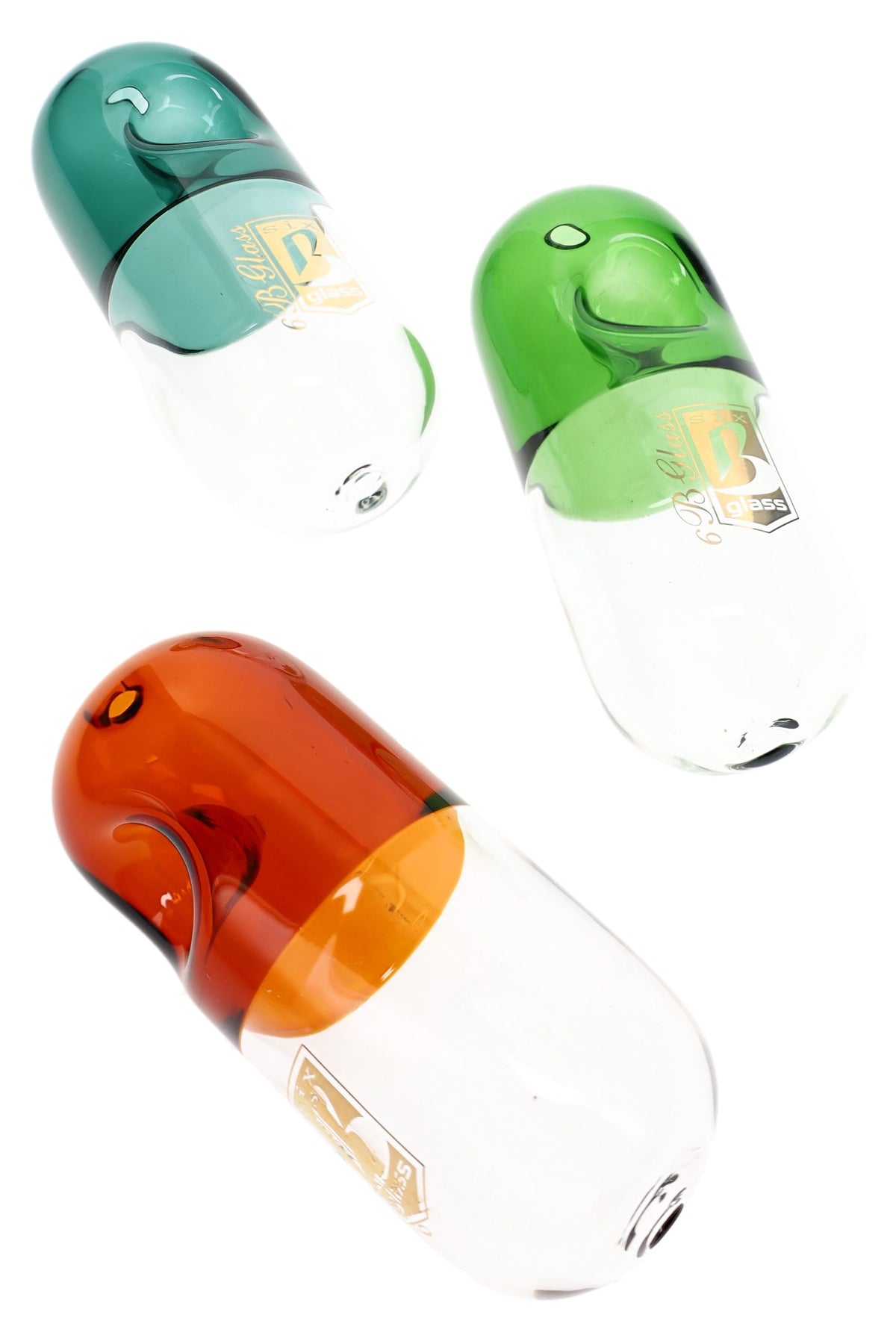 6B Glass Pill Steamroller Pipe – 5″ – Assorted Colors