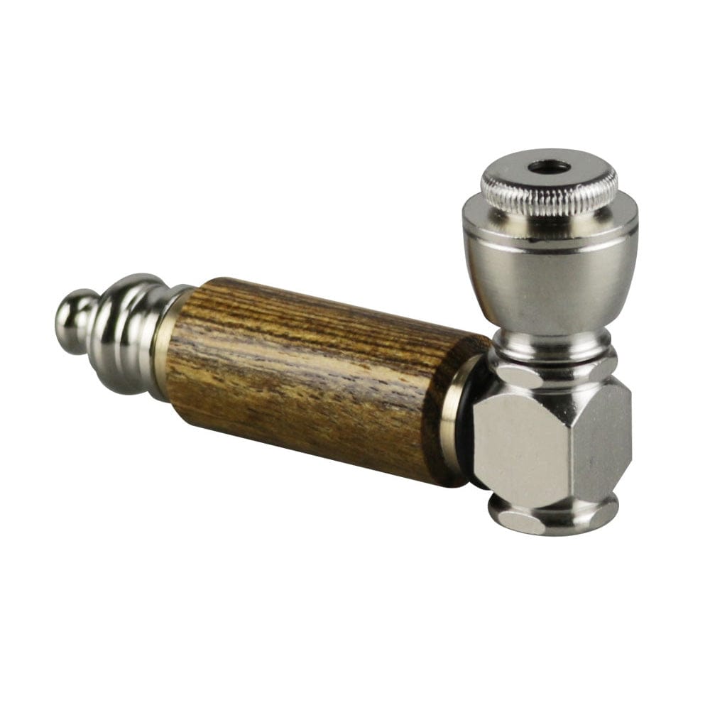 Exotic Wood & Stainless Steel Hand Pipe - 2.85"/Small