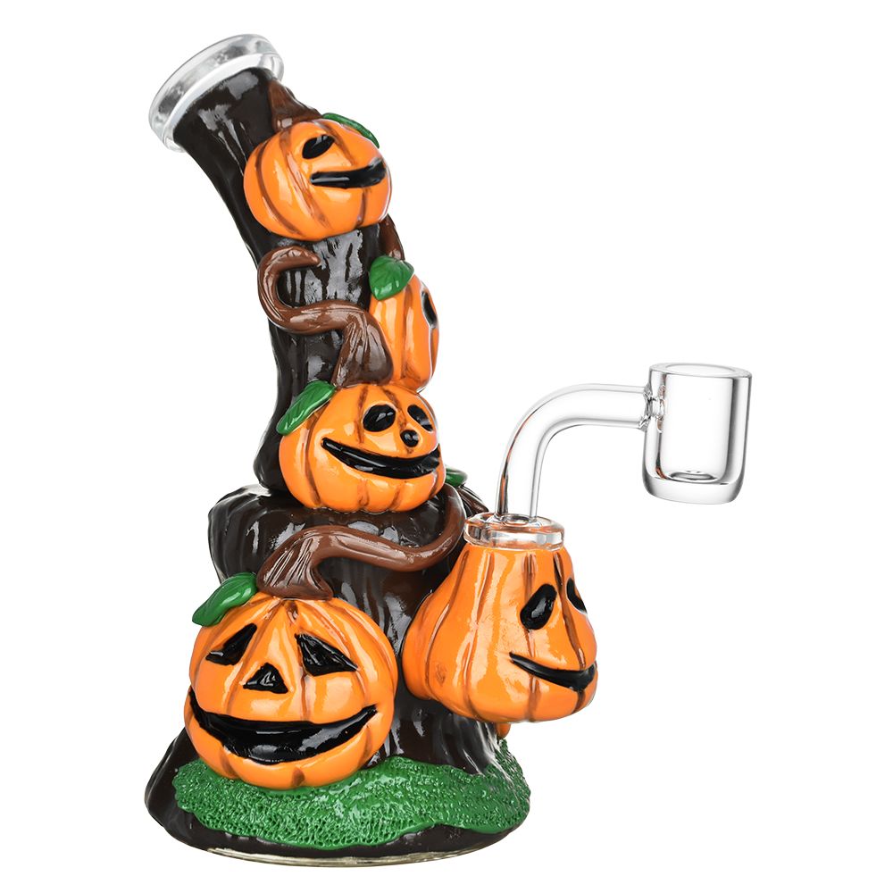 Piled Up Pumpkin Patch Enamel on Glass Dab Rig