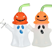 Pumpkin Head Ghost Glow In The Dark Glass Bong