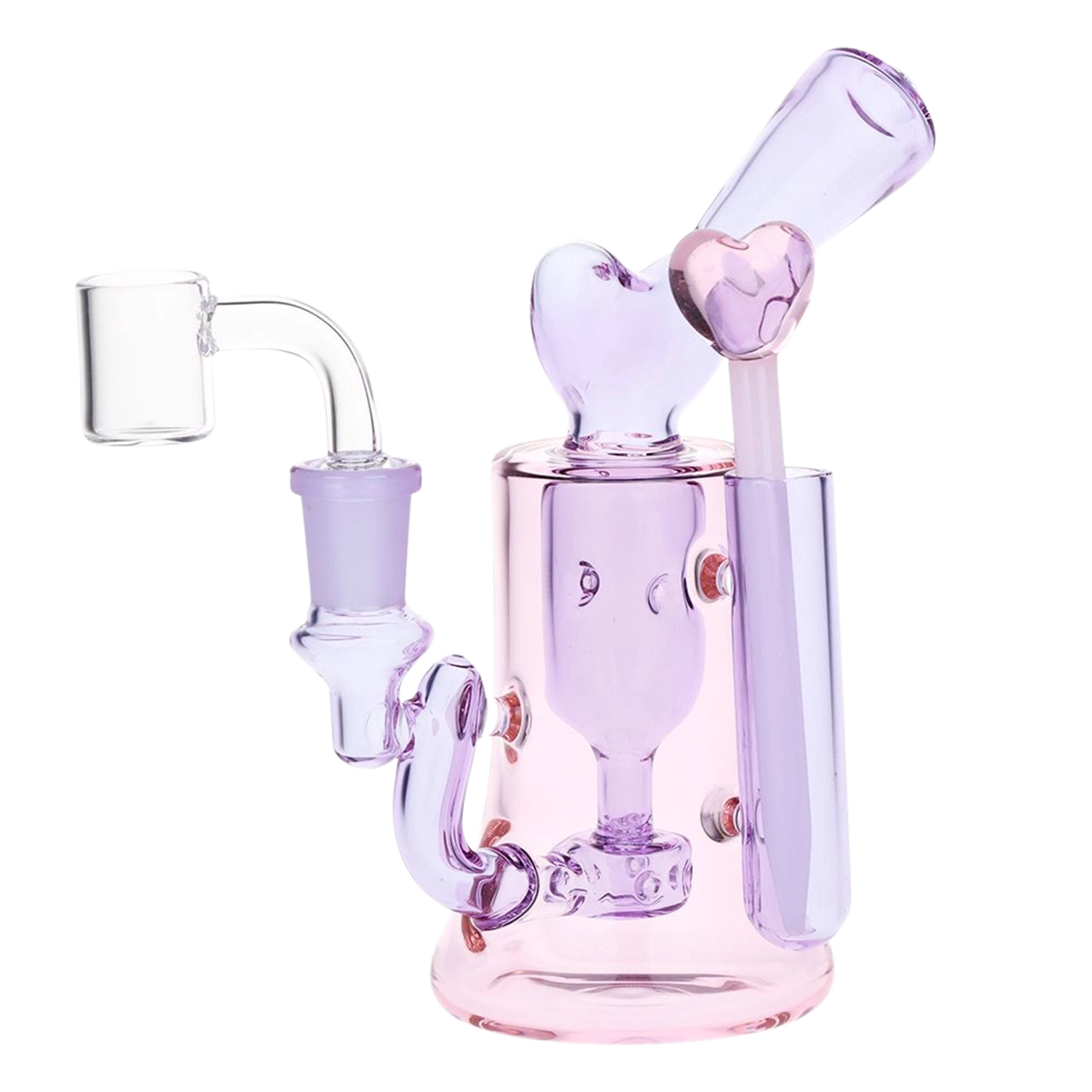 Pulsar Lovely Heart Glass Dab Rig Set - 6.25" / 14mm F