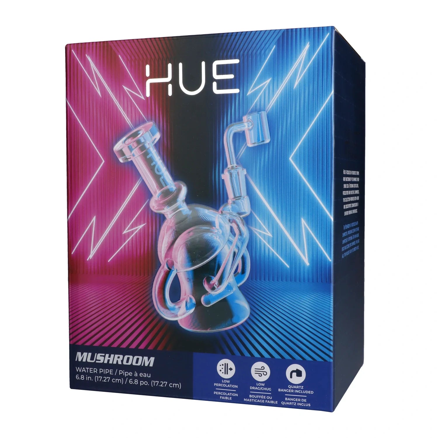 Hue - Mushroom Dab Rig Clear - 6.8"
