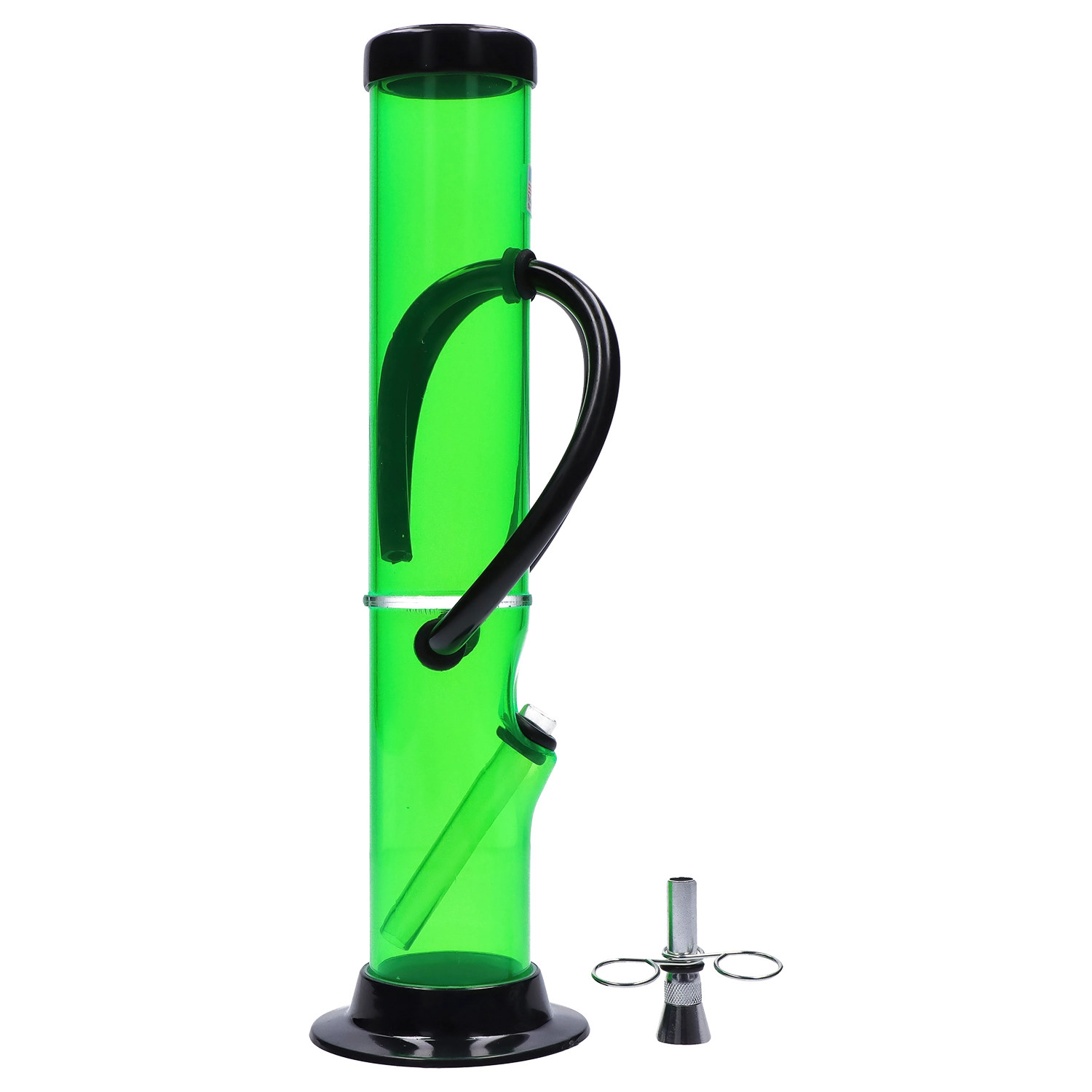 JM Plastics Dual Chamber with Pull Slide Acrylic Bong - 12 in.