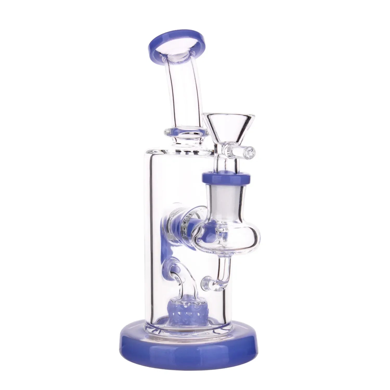 Valiant Bent Neck Recycler with Perc Bong - 6.5 in. Jade Blue