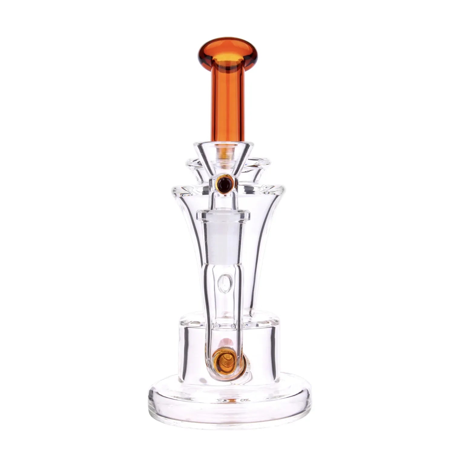 GC Bent Neck with Colored Inline Perc Bong - 6.7 in.