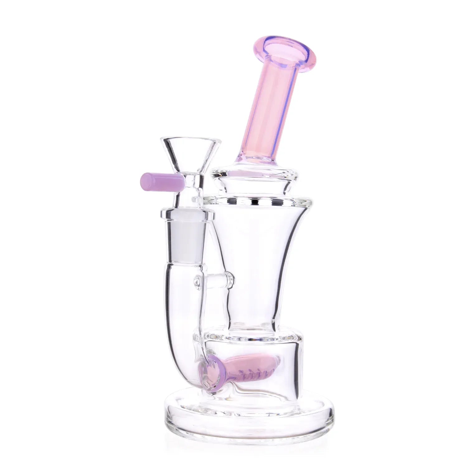 GC Bent Neck with Colored Inline Perc Bong - 6.7 in.