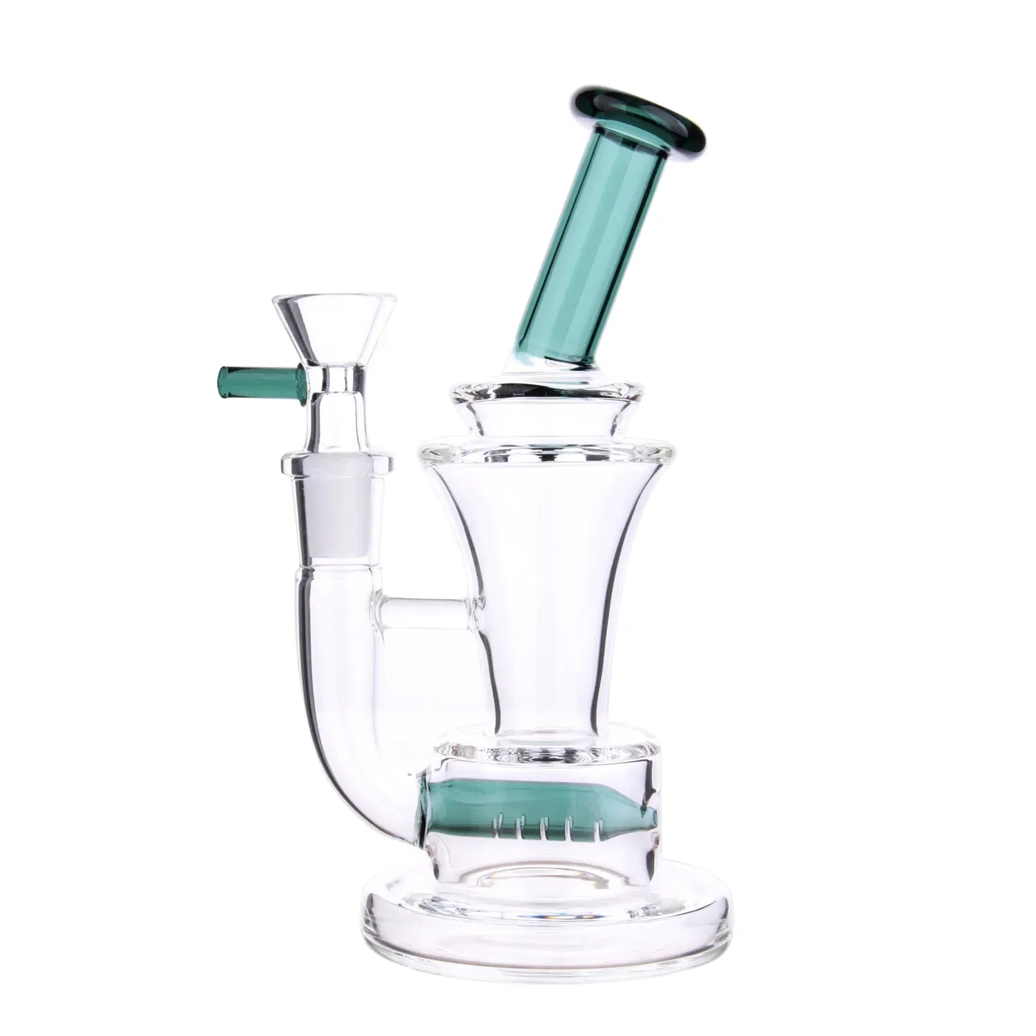 GC Bent Neck with Colored Inline Perc Bong - 6.7 in.