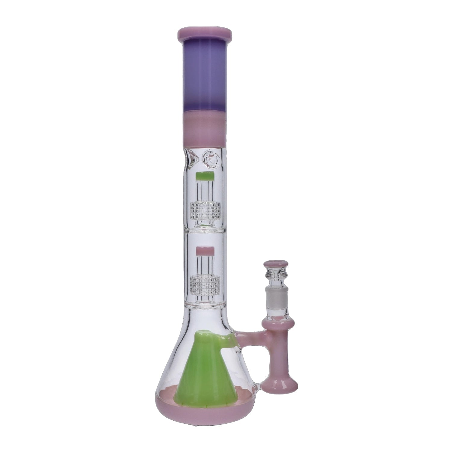 Retro Pastel Beaker with Dual Tree & Pyramid Perc Bong