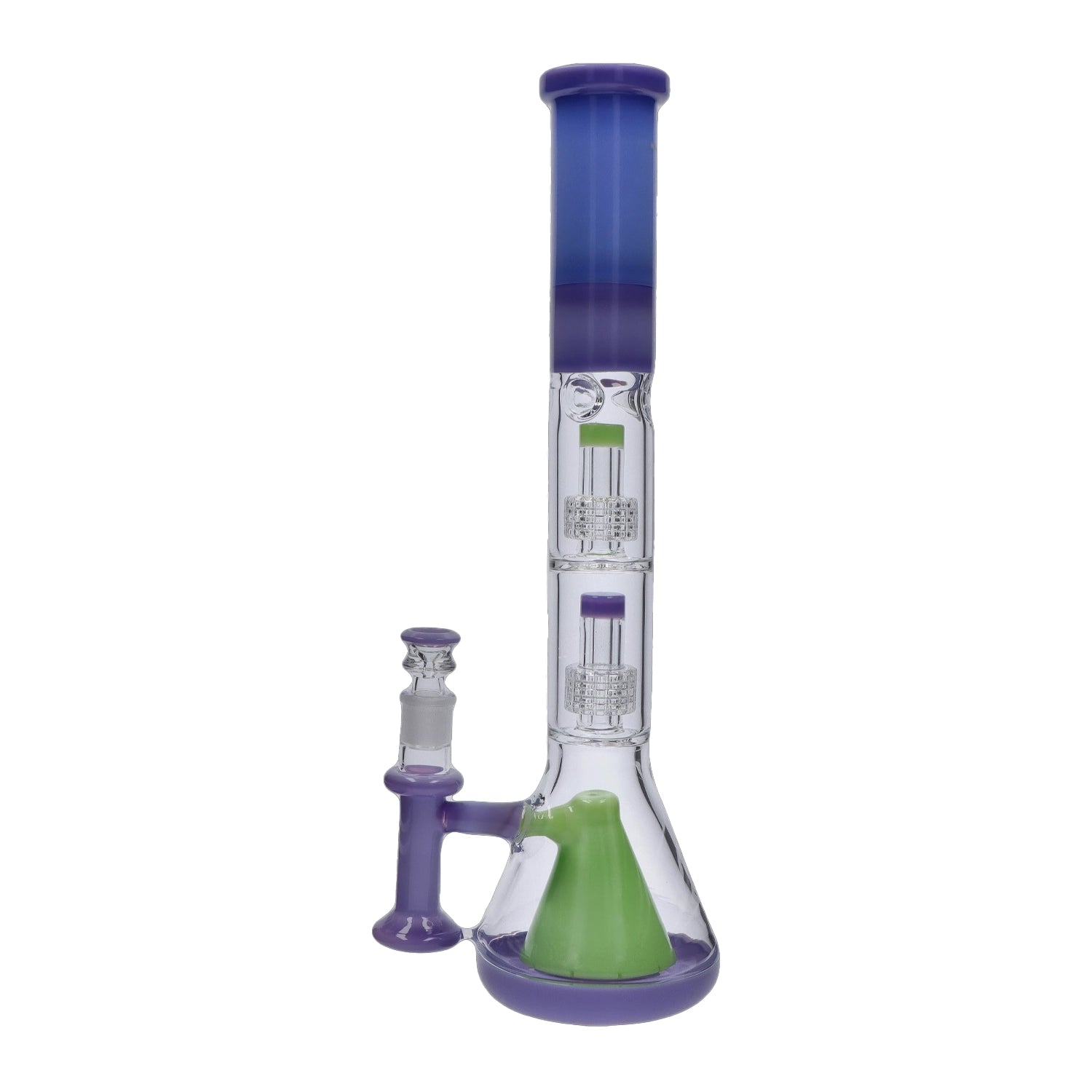 Retro Pastel Beaker with Dual Tree & Pyramid Perc Bong