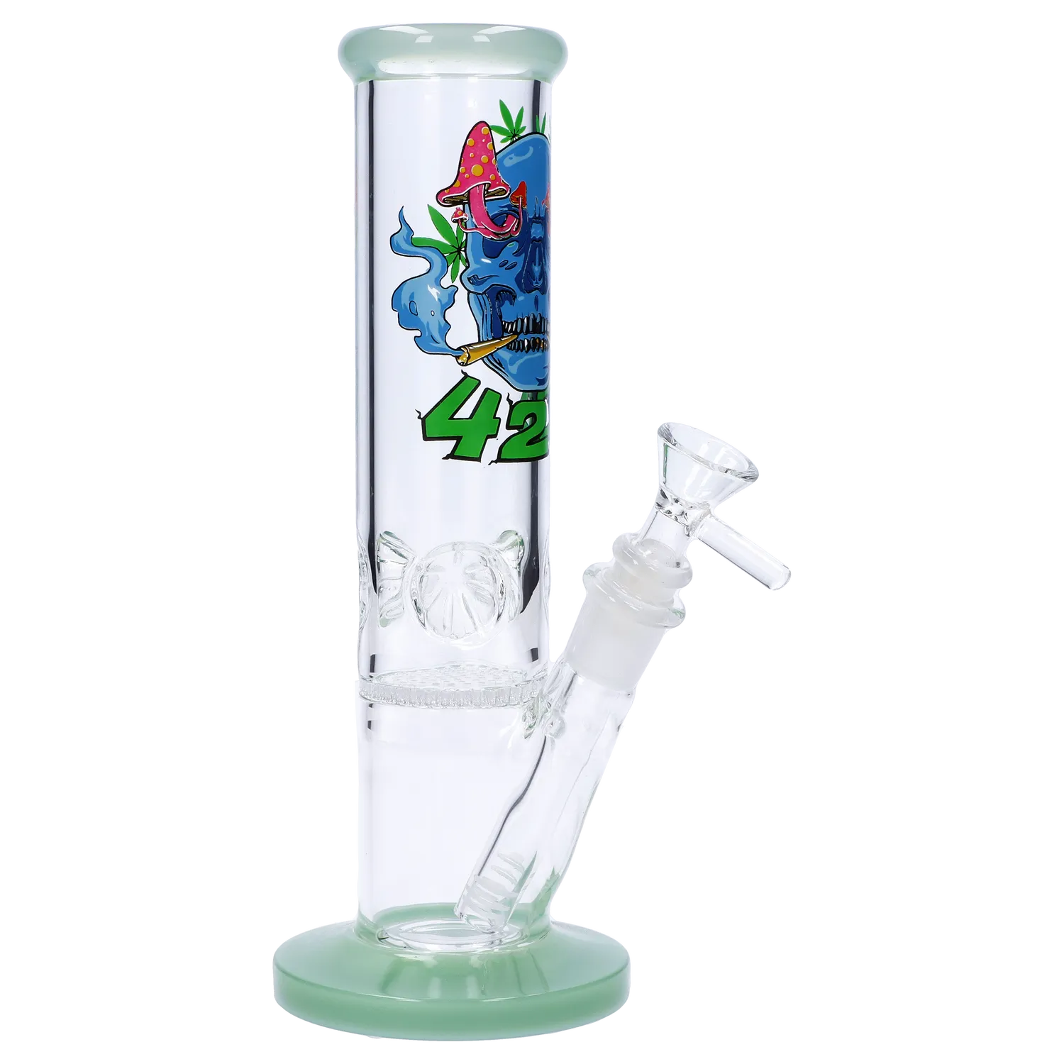 420 Skull Bong with Honeycomb Perc - 10 in