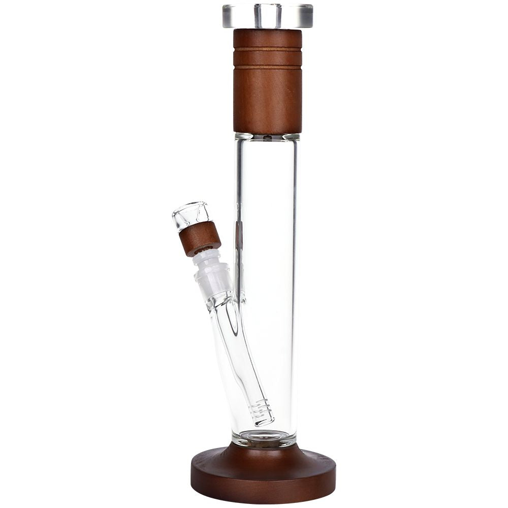 Pulsar Wood on Glass Straight Tube Bong - 14.25" / 14mm F