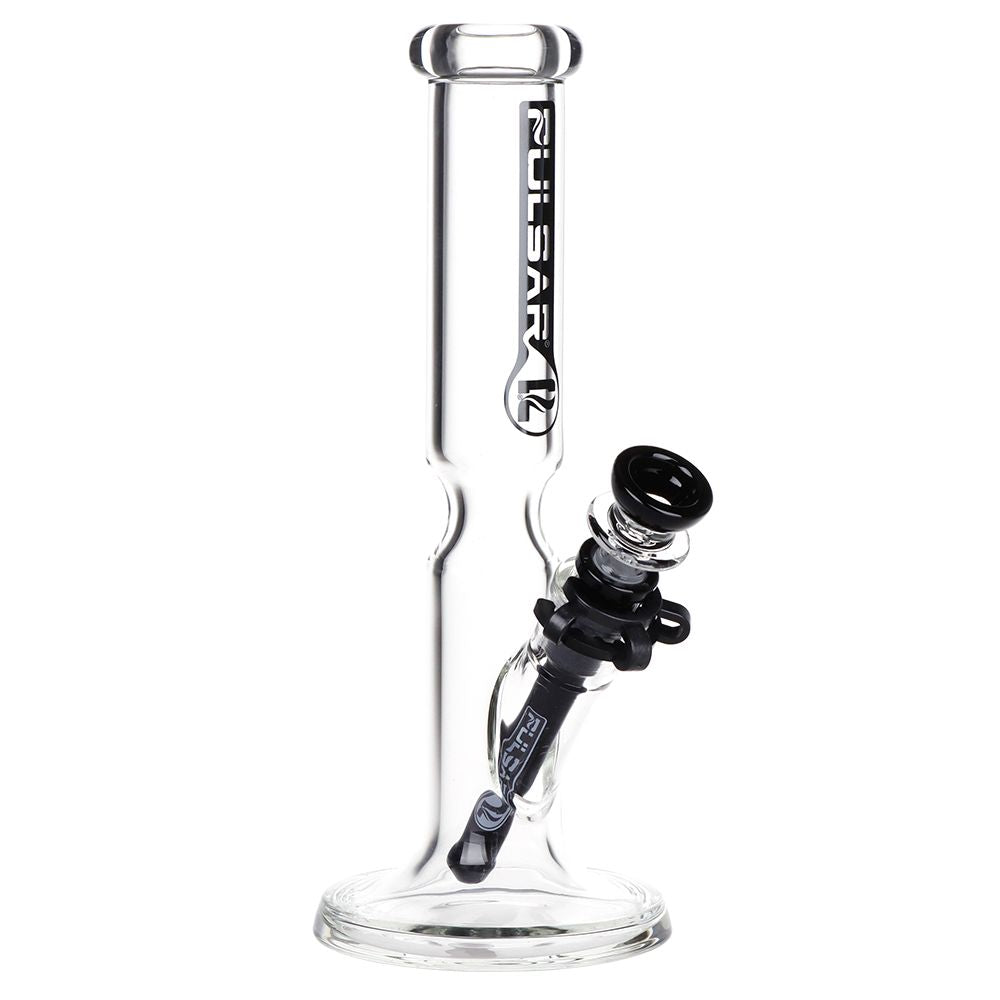Pulsar Flared Straight Tube Glass Water Pipe w/ Ice Restriction - 9.75" / 14mm F