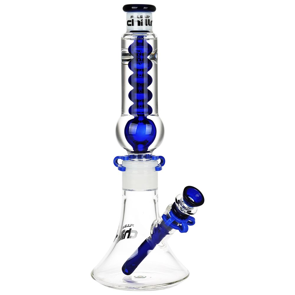 Pulsar Chillr Glycerin Beaker Glass Bong - 13" / 14mm F / Blue