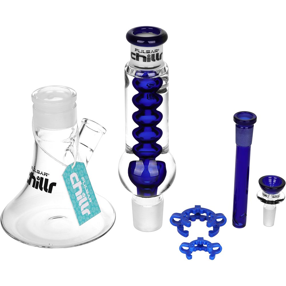 Pulsar Chillr Glycerin Beaker Glass Bong - 13" / 14mm F / Blue