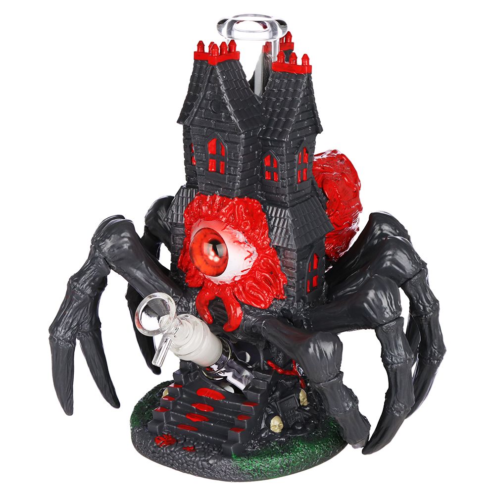 Pulsar All Seeing Arachnid Castle Glass & Vinyl Water Pipe - 10.25" / 14mm F