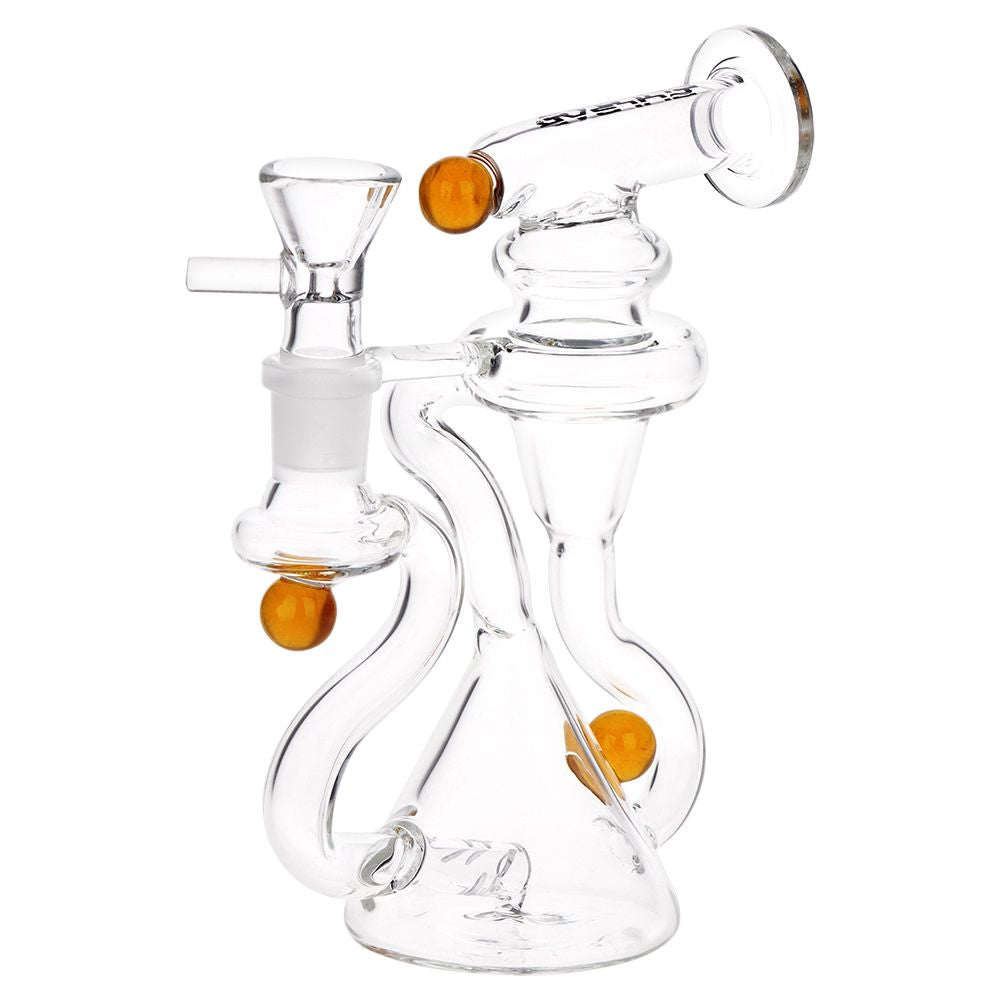 Pulsar Marble Scope Recycler Glass Bong - 6" / 14mm F