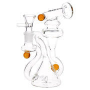 Pulsar Marble Scope Recycler Glass Bong - 6" / 14mm F