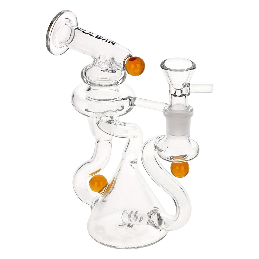Pulsar Marble Scope Recycler Glass Bong - 6" / 14mm F