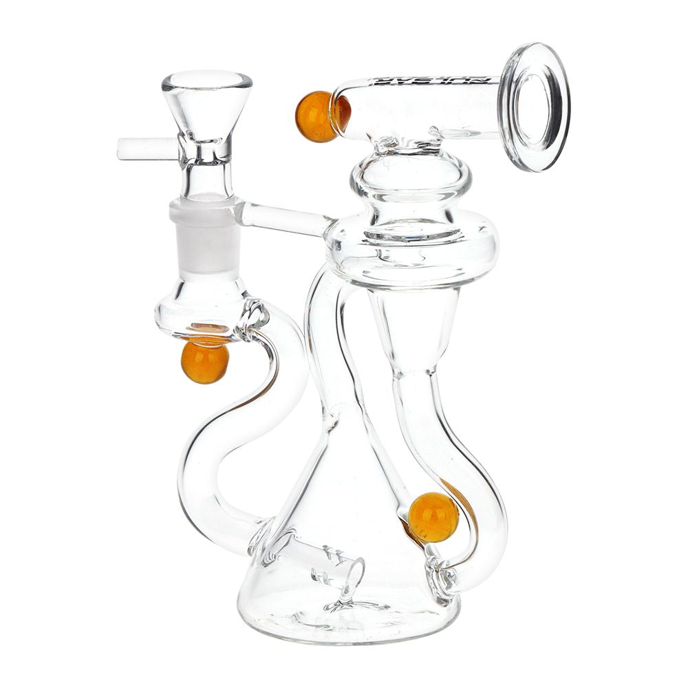 Pulsar Marble Scope Recycler Glass Bong - 6" / 14mm F