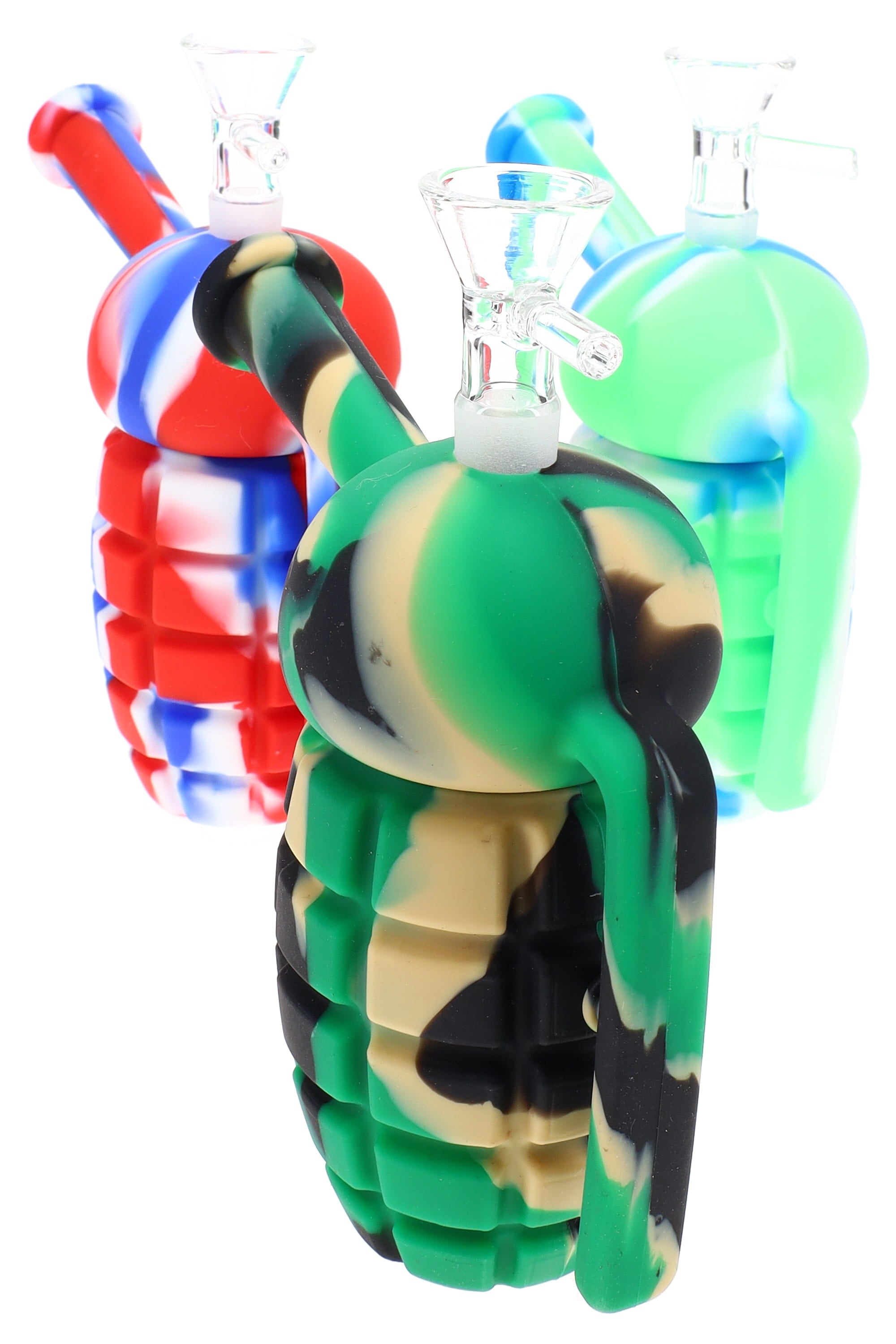 Primate Glass Silicone Grenade Bong “Kaboom Mini” – 4½″ – Assorted Colors