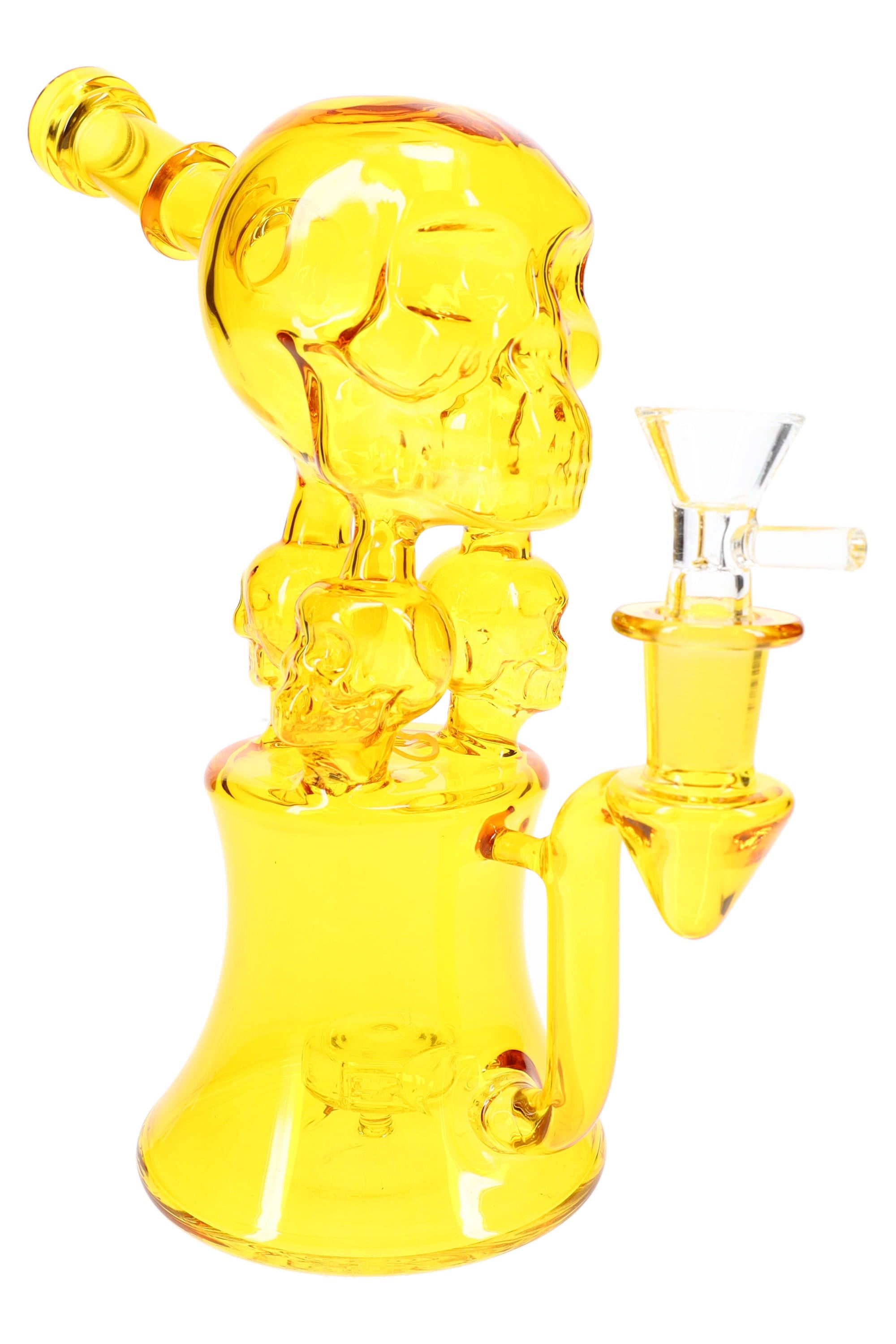 Primate Glass GoG Skull Recycler Bong – 8½″ – Showerhead Perc – Assorted Colors
