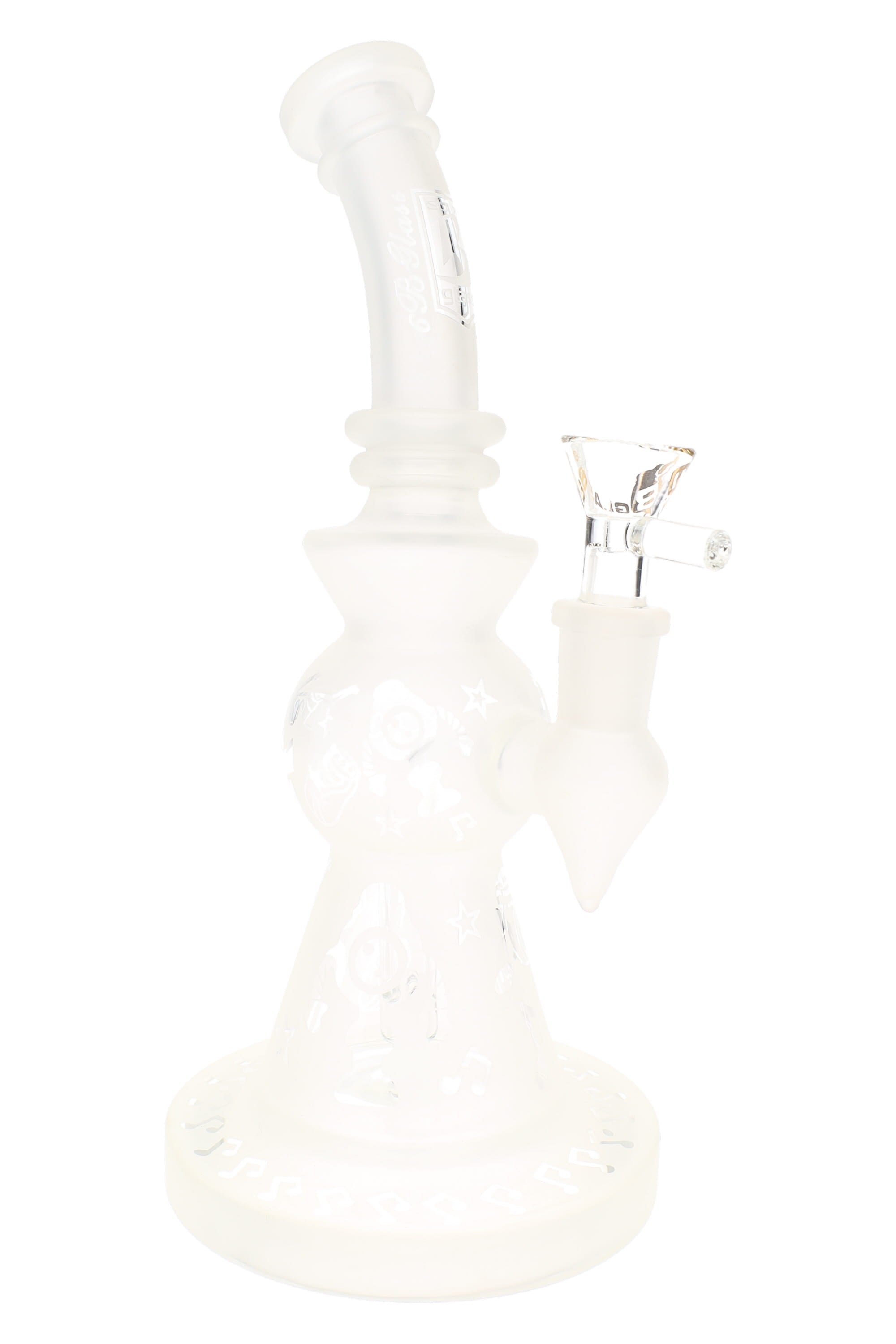 6B Glass Frosted Stemless Water Pipe – 9½″ – Assorted Designs
