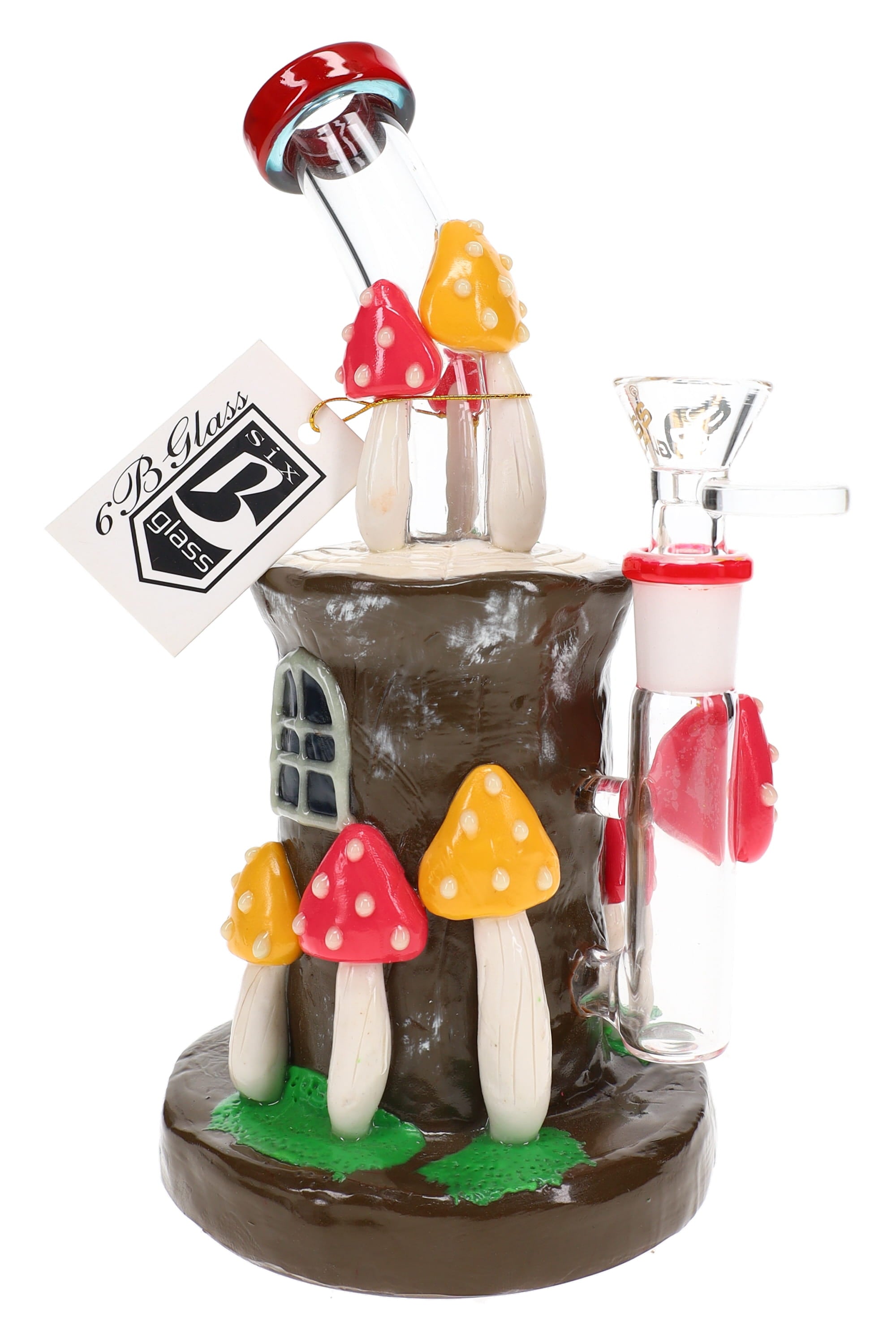 6B Glass Mushroom Water Pipe – 8″ – Assorted Colors