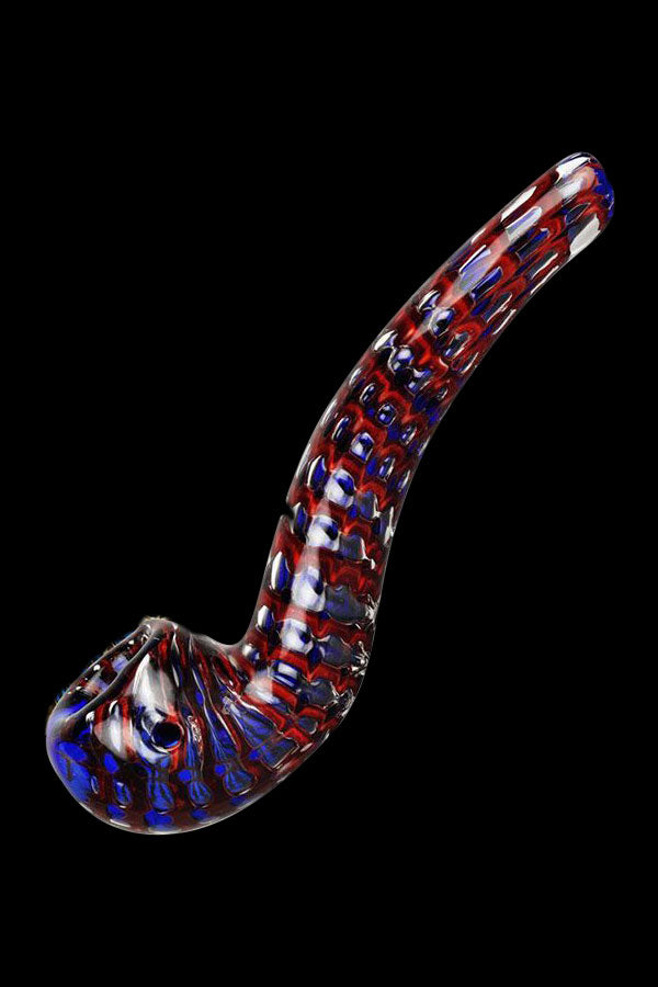 GC Striated Two Tone Bubbly Glass Long Pipe