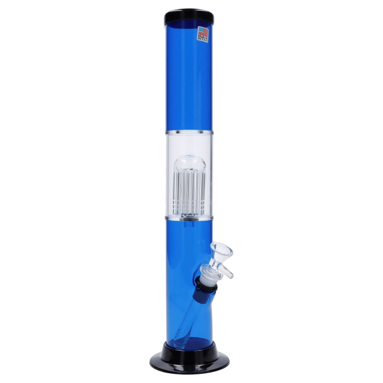 JM Plastics Straight Tube with Glass Perc Acrylic Bong
