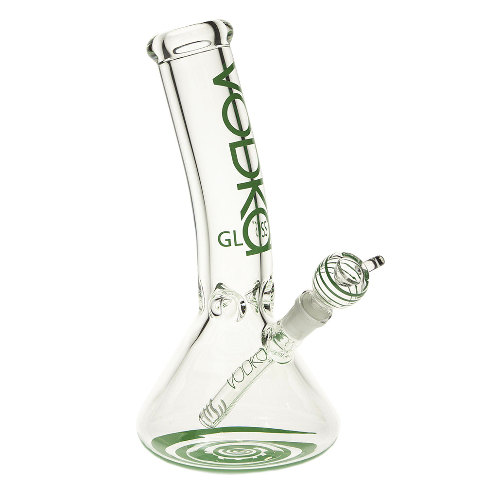 Vodka 9mm Beaker Ice Bong with Bent Neck | 12 Inch | Green