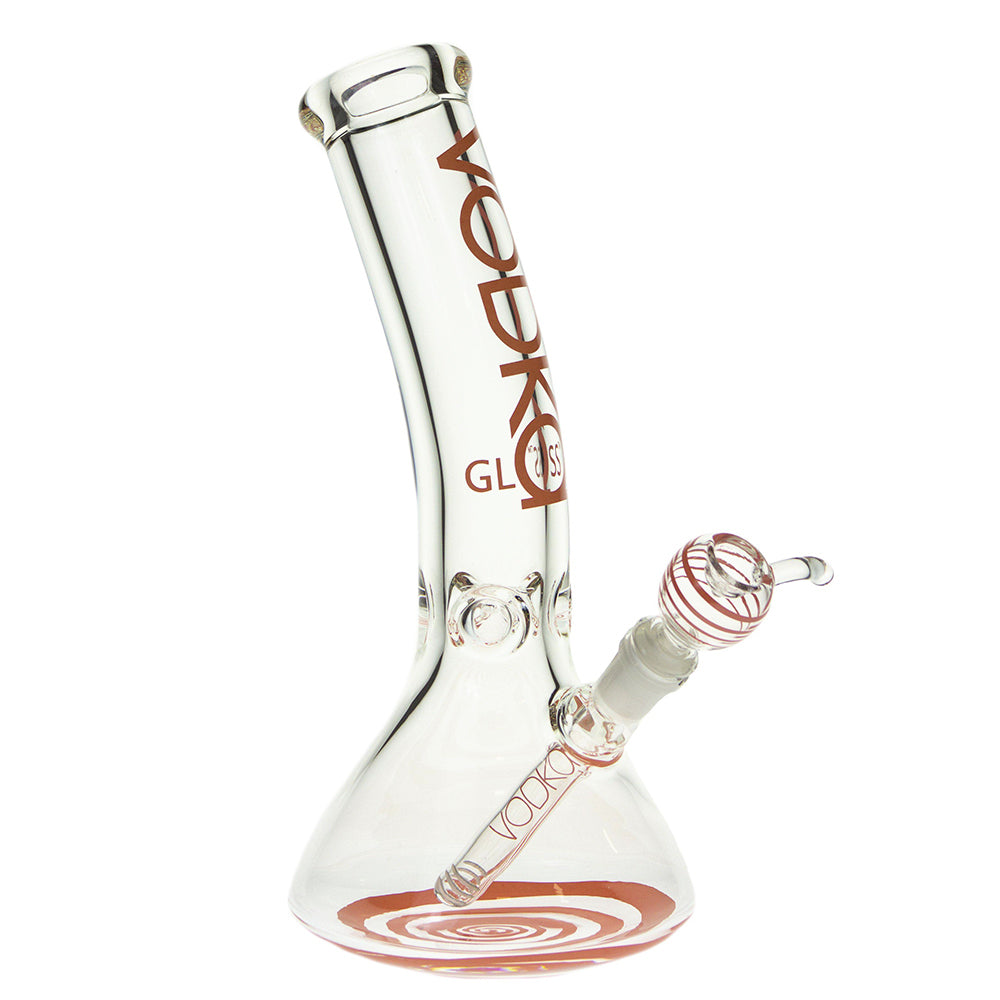 Vodka 9mm Beaker Ice Bong with Bent Neck | 12 Inch | Pink