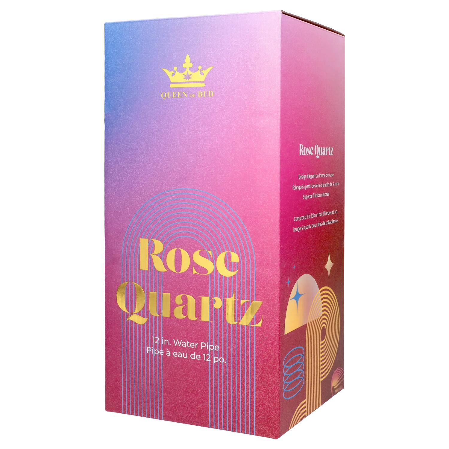 Queen of Bud Rose Quartz Dual Use Bong - 12 in.