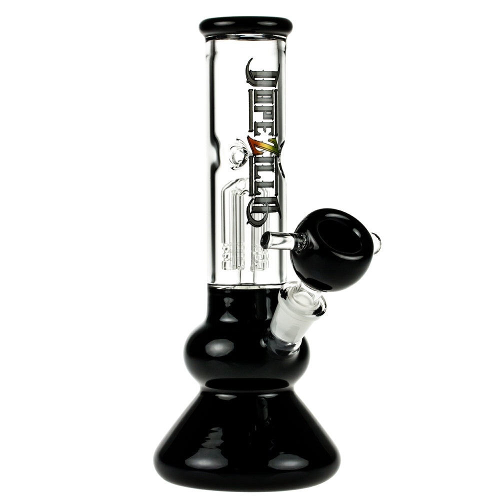 Dopezilla Glass Tokyo Dope Beaker Ice Bong with Tree Perc | Black 