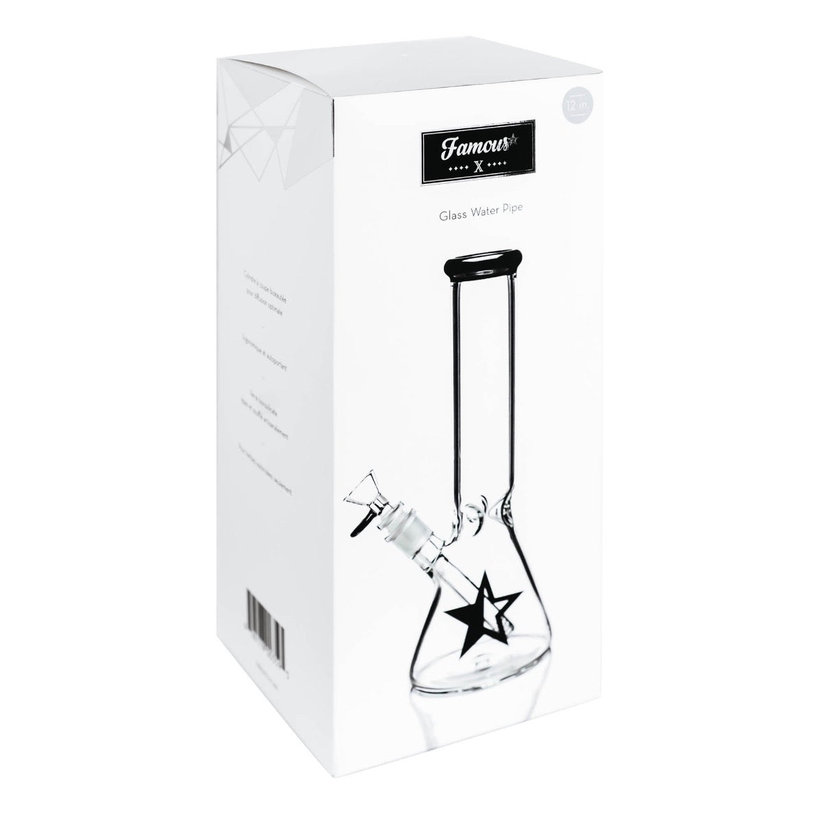 Famous X Beaker Base Ice Bong | 12 Inch | box | side view 2