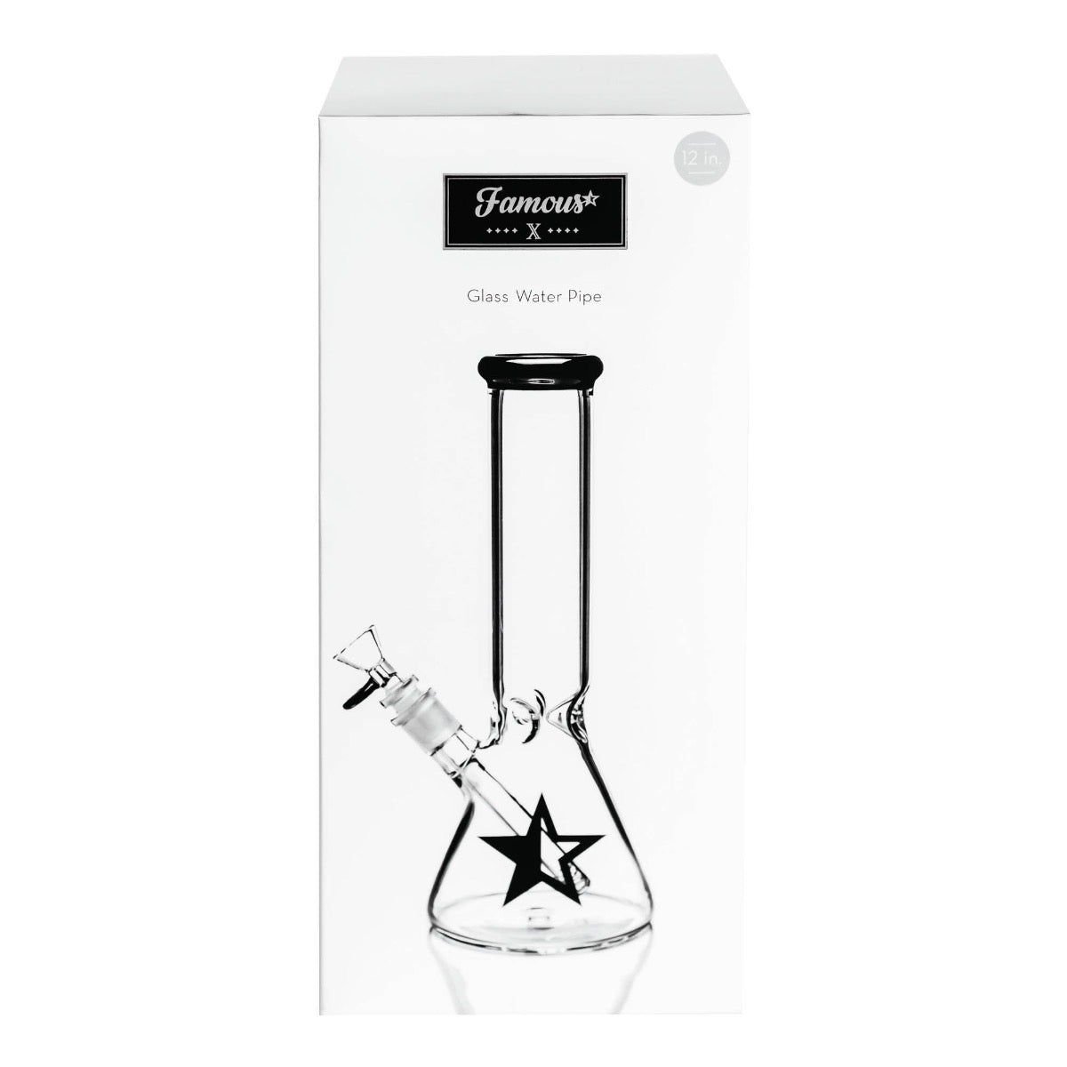 Famous X Beaker Base Ice Bong | 12 Inch | box | front view