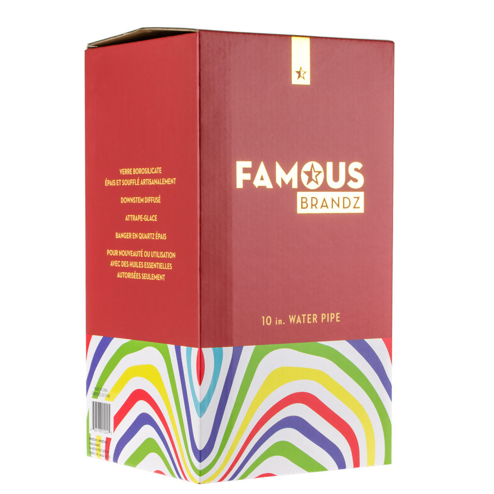 Famous Brandz Straight Glass Dab Rig with Ice Notches | Amnesia - Custom Box