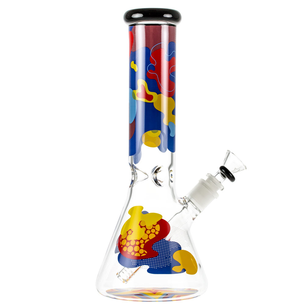 Famous Brandz Glass Beaker Ice Bong | Papaya - Side View 4