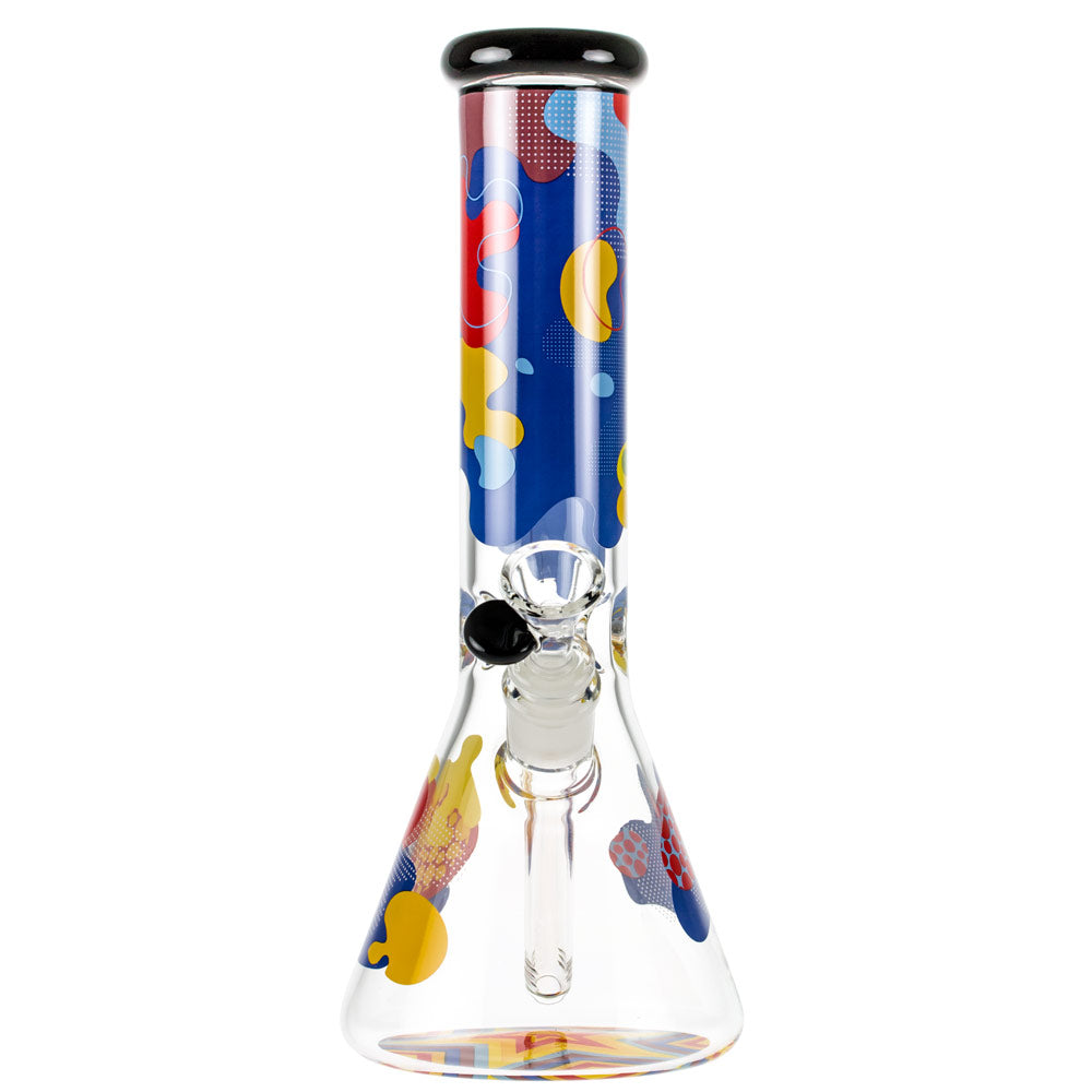Famous Brandz Glass Beaker Ice Bong | Papaya - Front View 