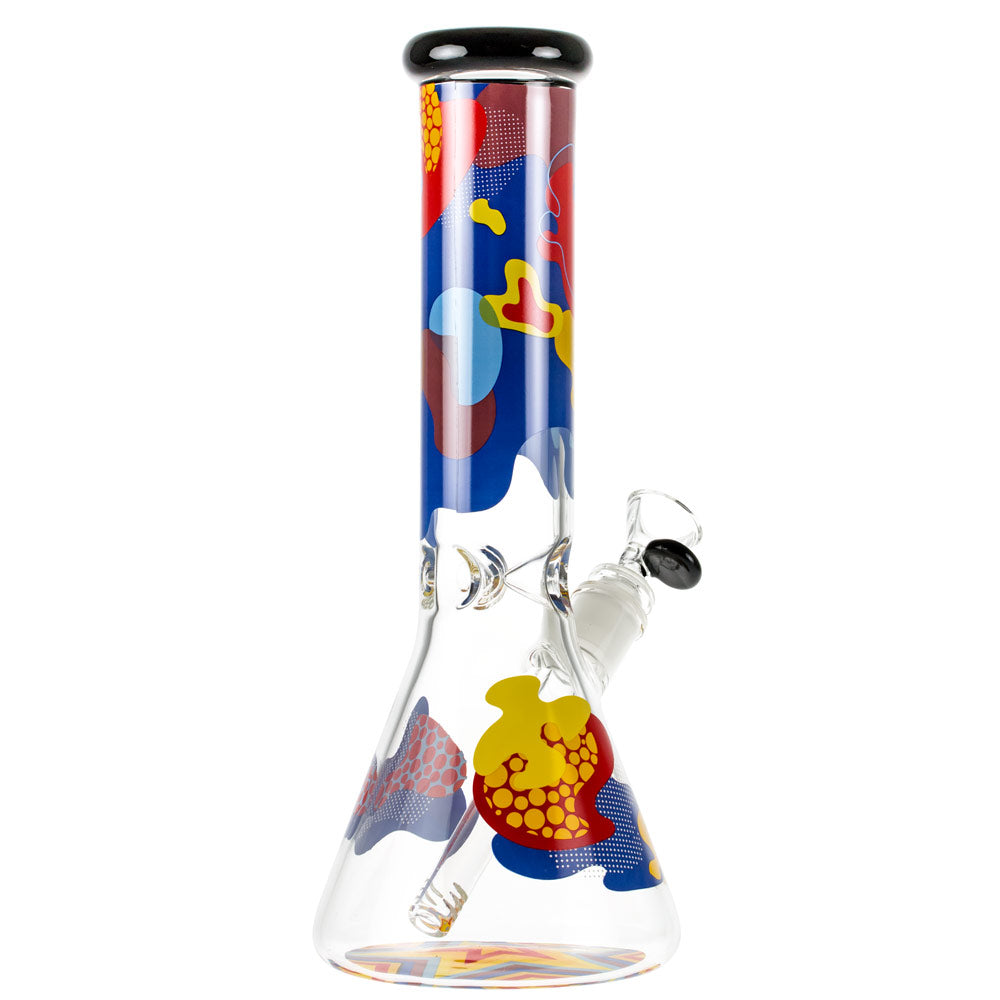 Famous Brandz Glass Beaker Ice Bong | Papaya - Side View 3