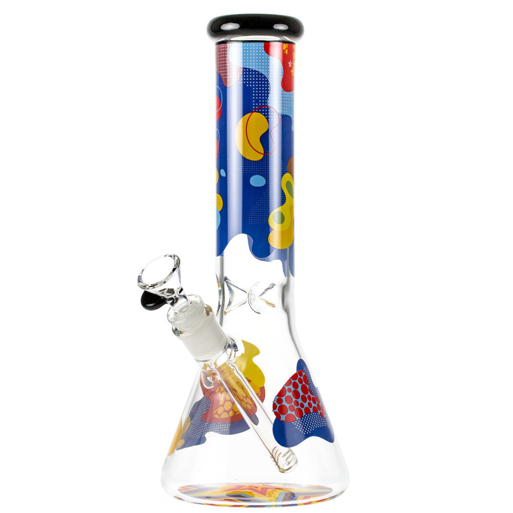 Famous Brandz Glass Beaker Ice Bong | Papaya - Side View 2