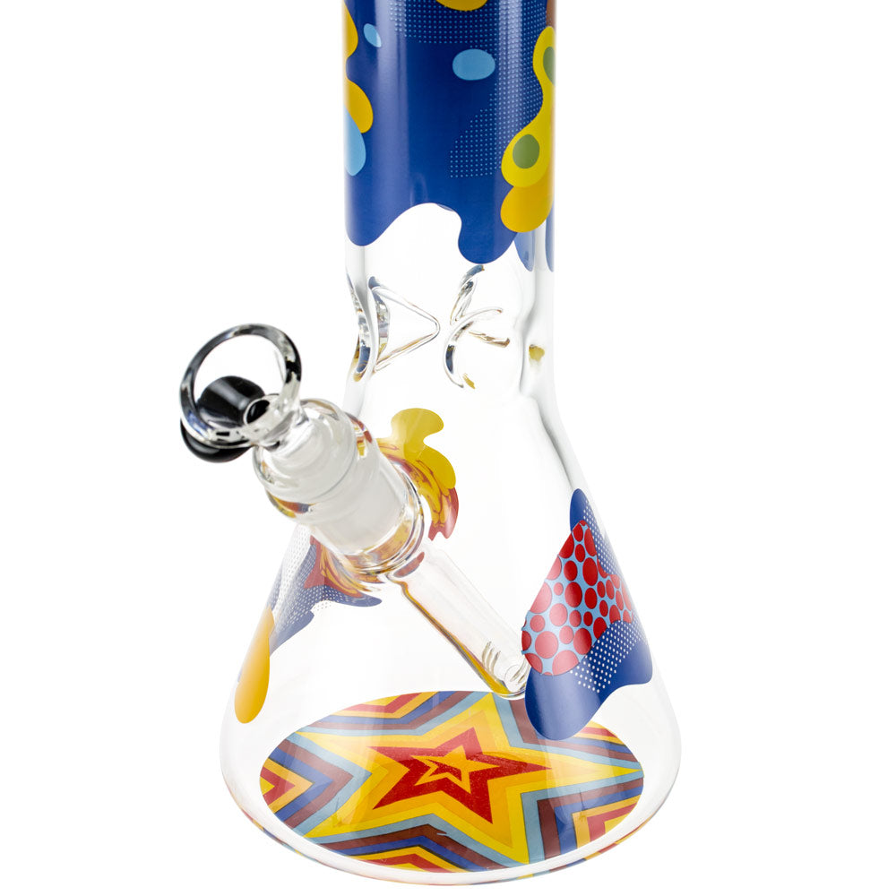 Famous Brandz Glass Beaker Ice Bong | Papaya - Close Up Bottom