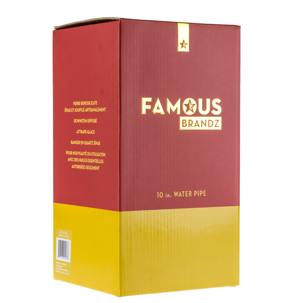 Famous Brandz Straight Glass Dab Rig with Ice Notches | Surrender - Custom Box 