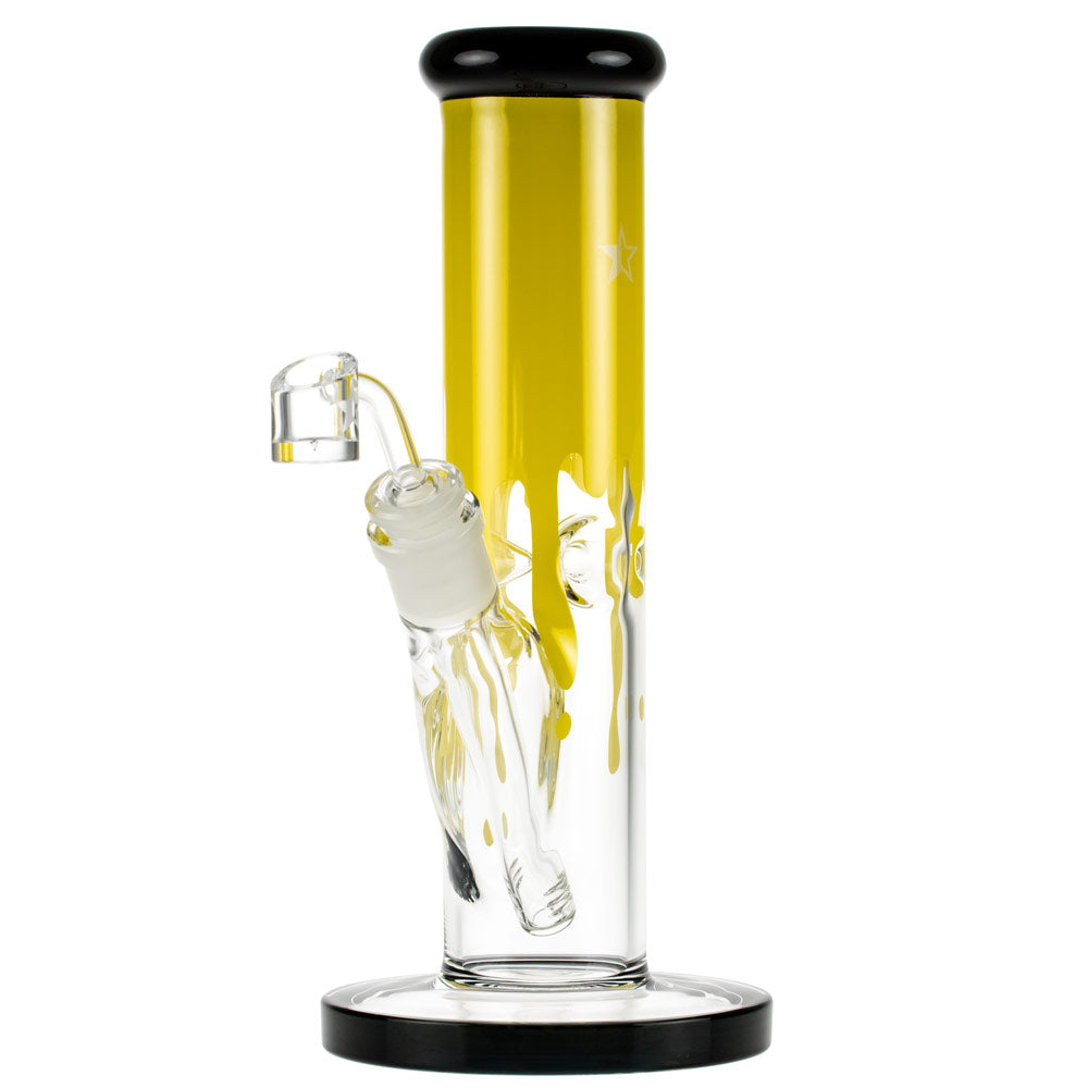 Famous Brandz Straight Glass Dab Rig with Ice Notches | Surrender - Side View 2