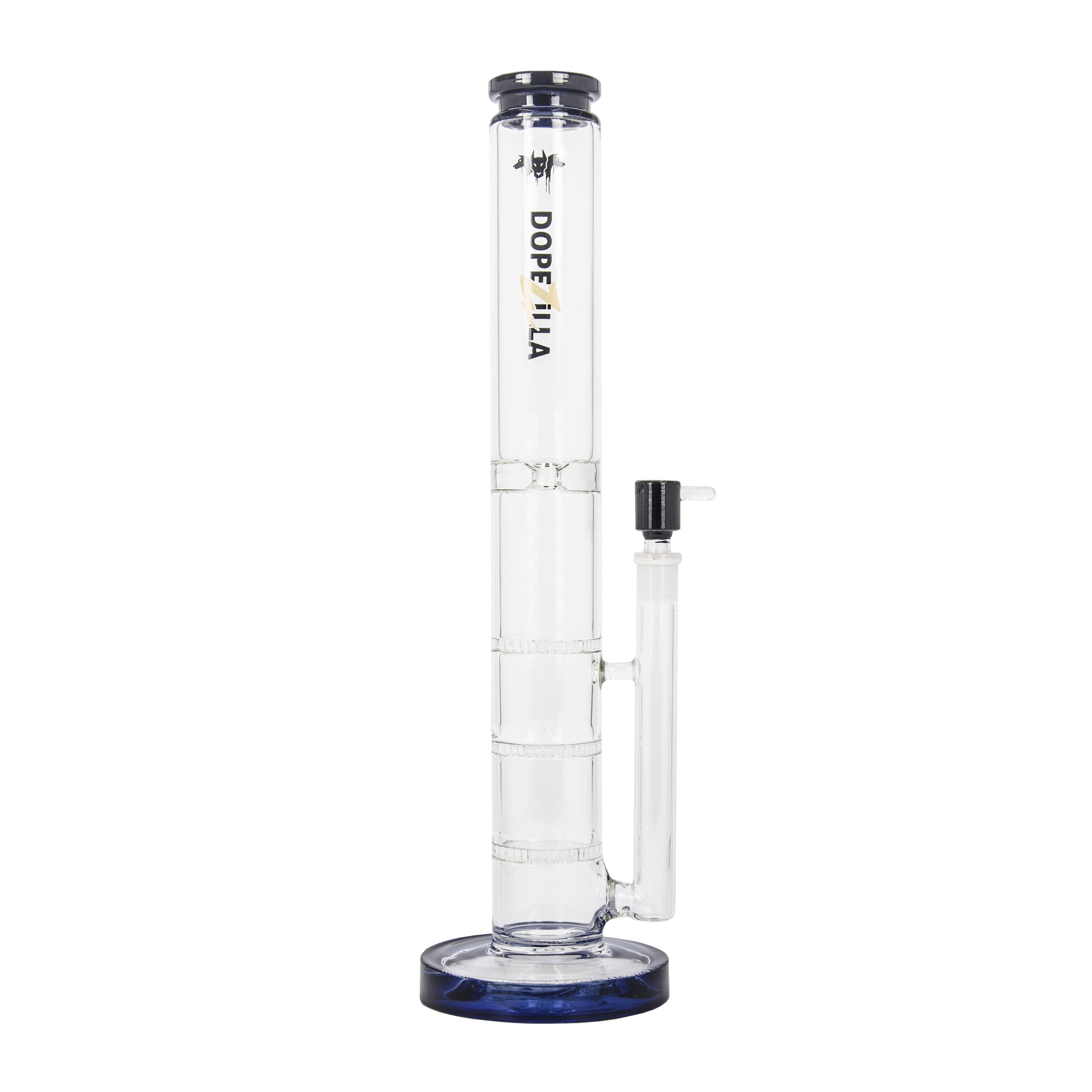 Dopezilla Cerberus Straight Triple HoneyComb Ice Bong | 16 Inch